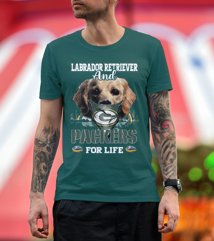 Labrador Retriever and Packers for Life Green Bay Packers T-Shirt
