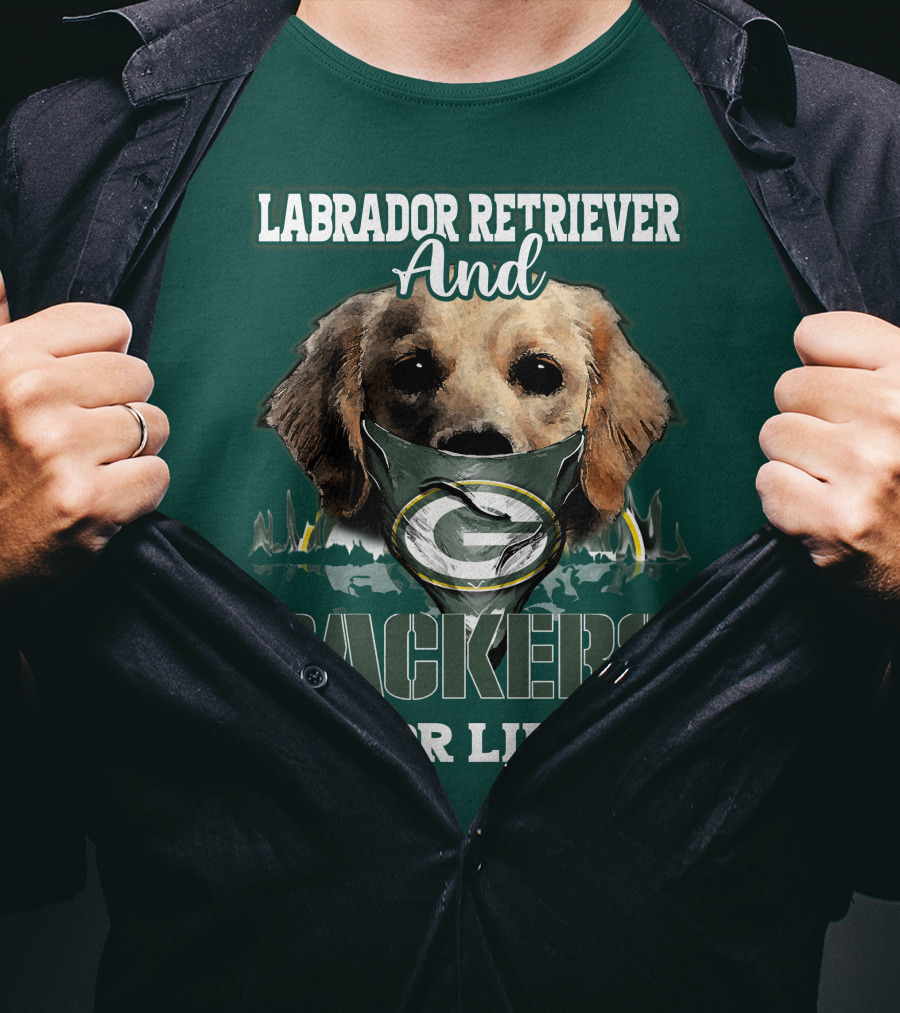 Labrador Retriever And Packers For Life Green Bay Packers T-Shirt