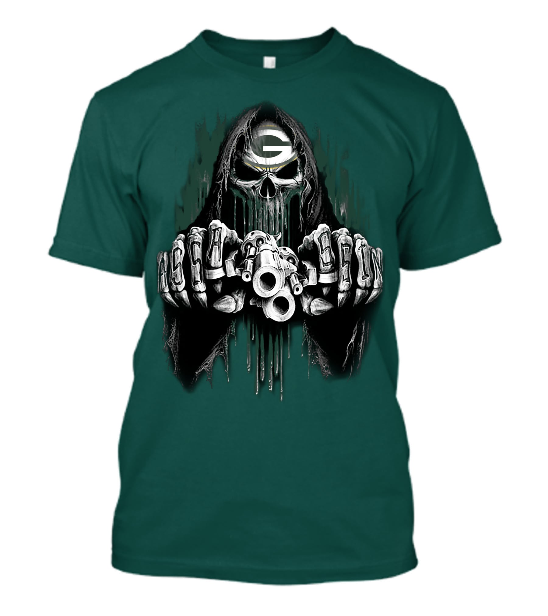 Green Bay Packers G Skull Grim Reaper 84 T-Shirt