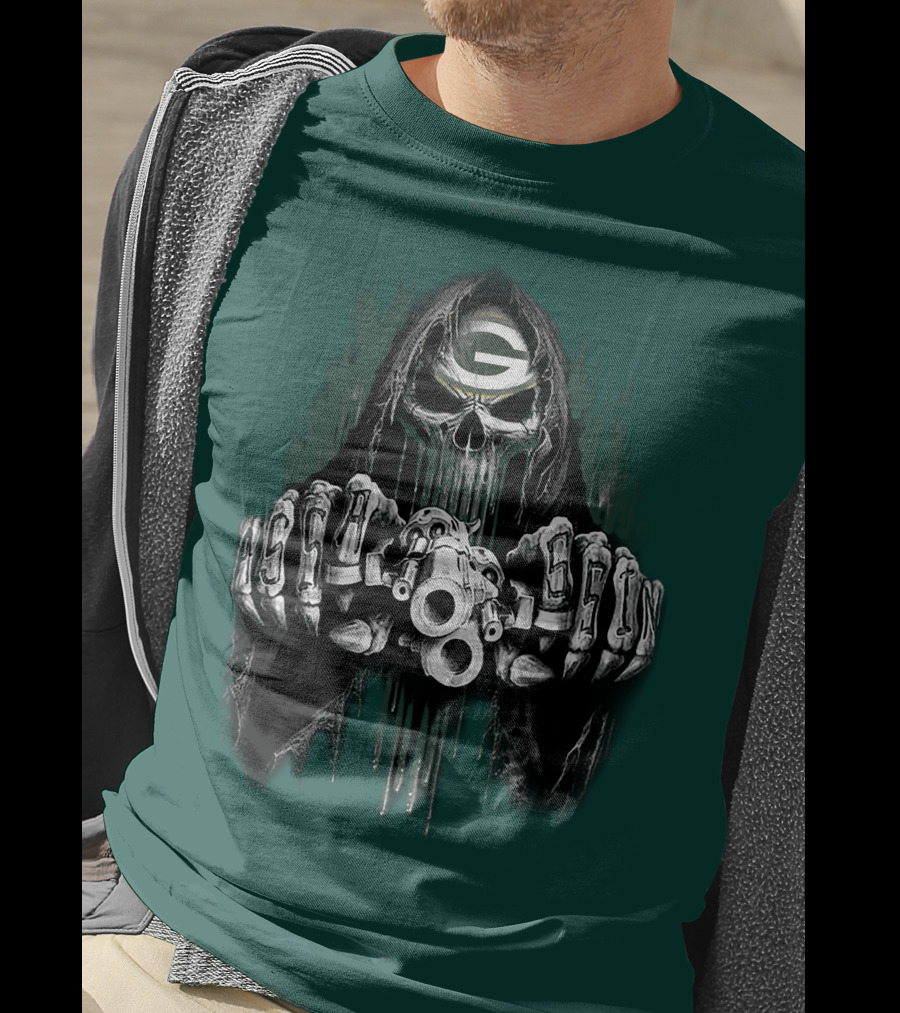 Green Bay Packers G Skull Grim Reaper 84 T-Shirt