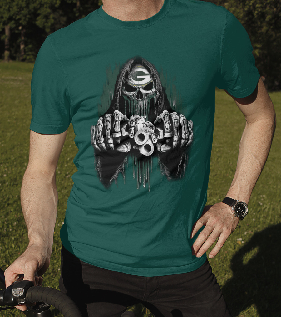Green Bay Packers G Skull Grim Reaper 84 T-Shirt