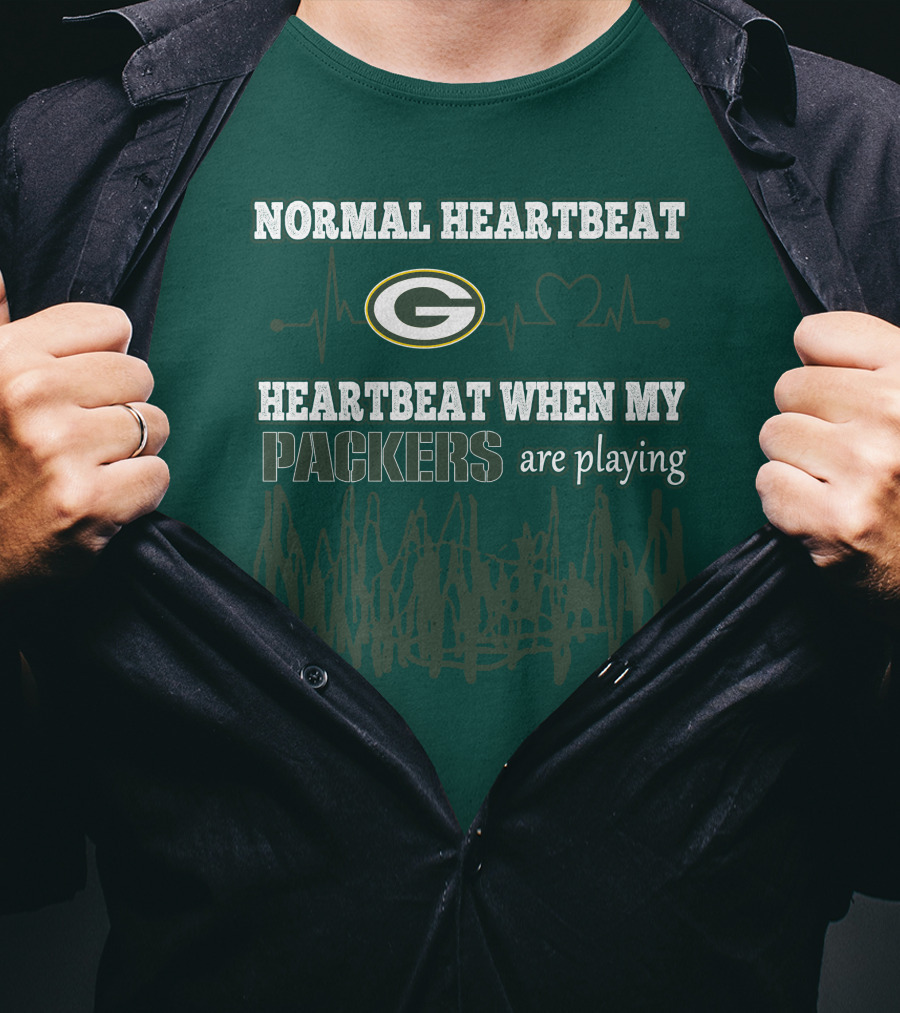 Normal Heartbeat Heartbeat When My Packers Are Playing T-Shirt