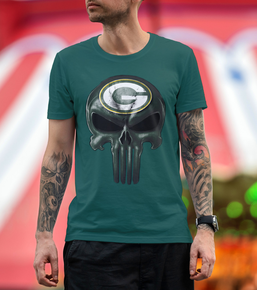 Green Bay Packers Skull T-Shirt