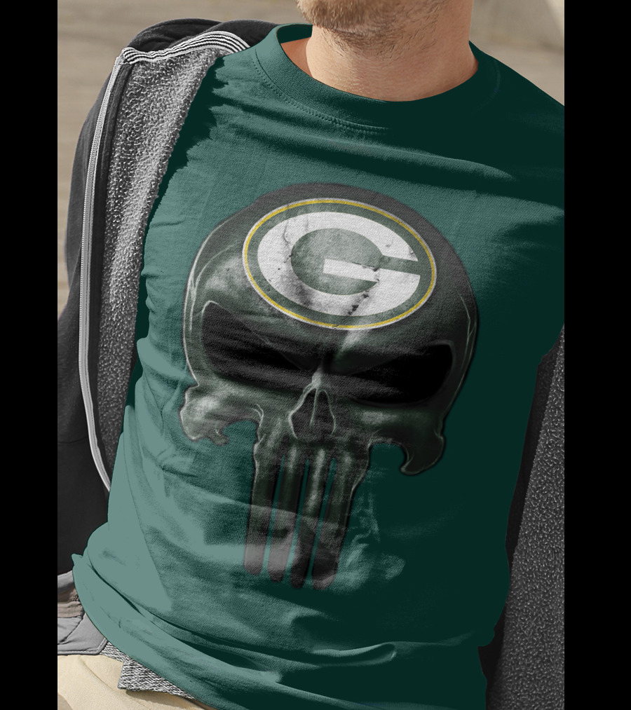 Green Bay Packers Skull T-Shirt