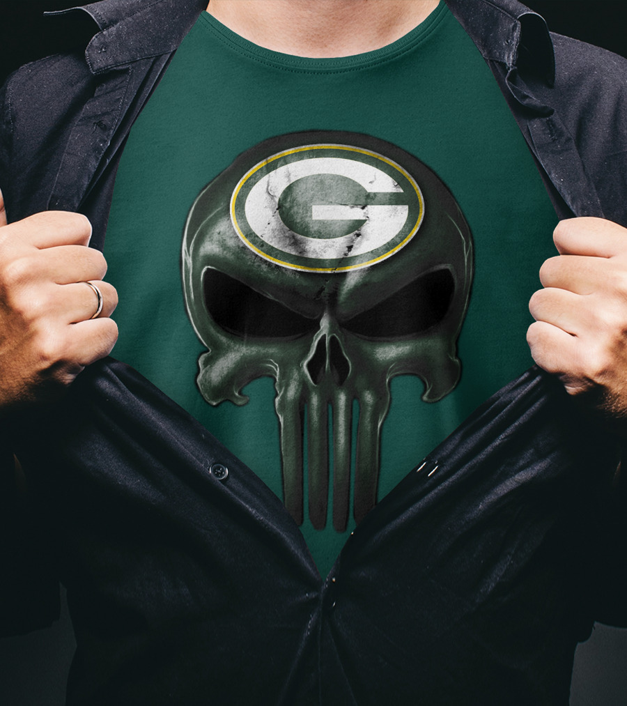 Green Bay Packers Skull T-Shirt