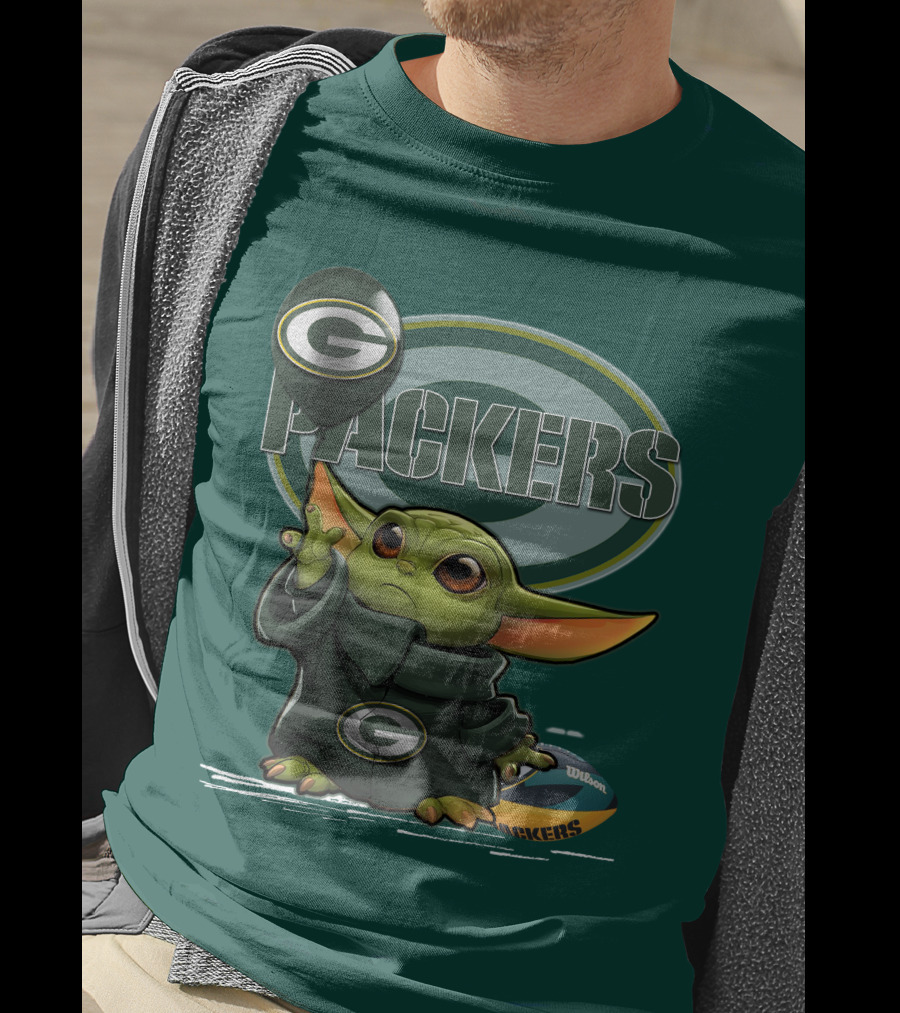 Yoda V1 Green Bay Packers Football Wilson T-Shirt