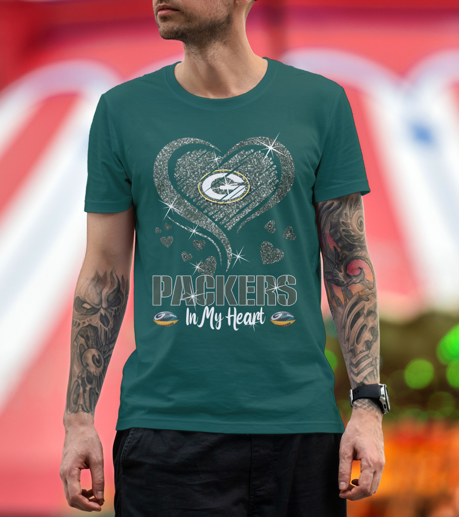Packers In My Heart Green Bay Packers T-Shirt