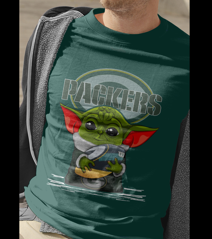 Yoda Holding Football With Green Bay Packers T-Shirt