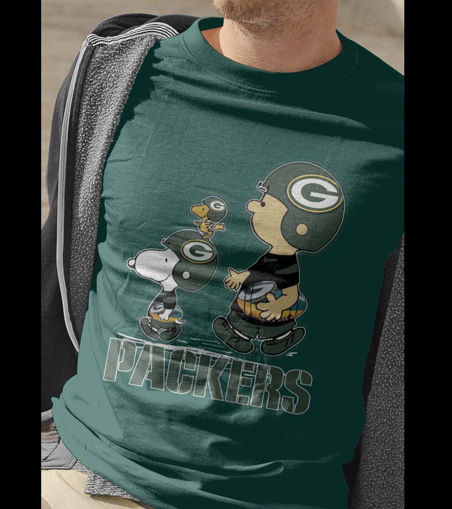Snpfootball Green Bay Packers Peanuts Characters T-Shirt