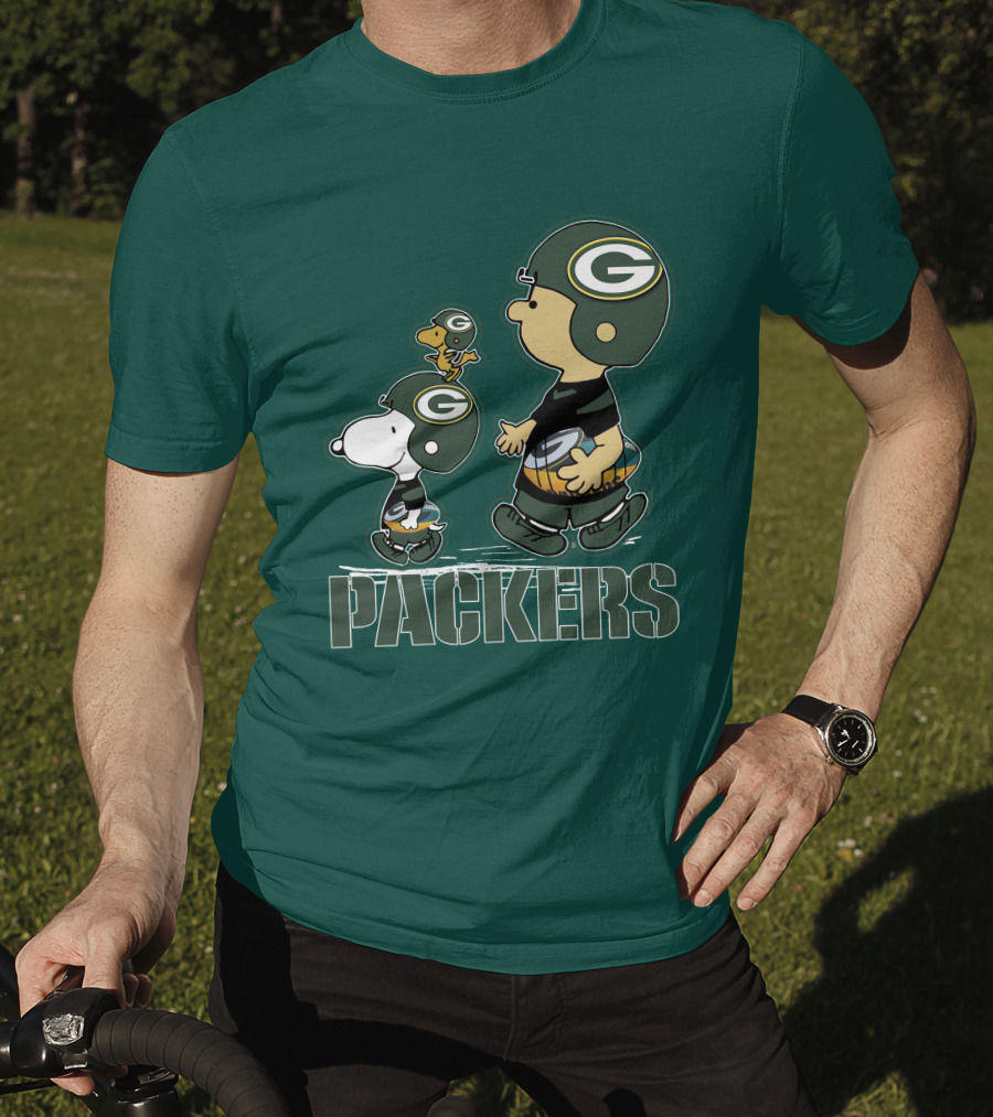Snpfootball Green Bay Packers Peanuts Characters T-Shirt