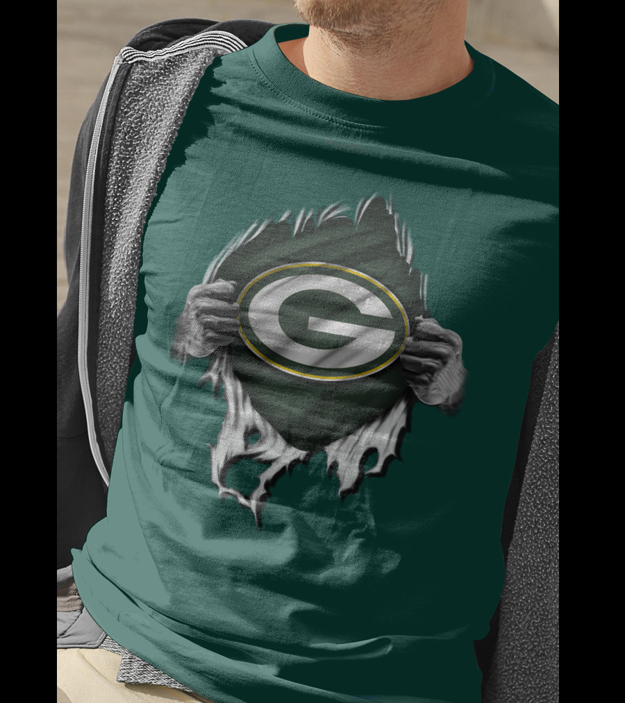 Green Bay Packers Torn Logo Superfan T-Shirt