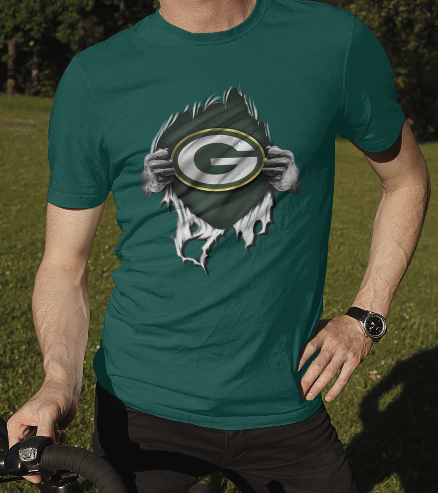 Green Bay Packers Torn Logo Superfan T-Shirt