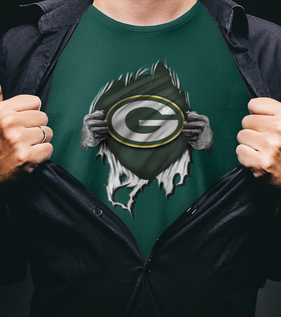 Green Bay Packers Torn Logo Superfan T-Shirt