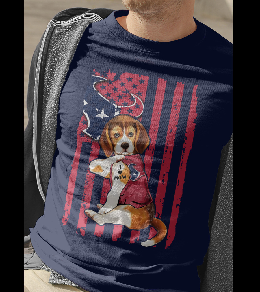 Houston Texans Beagle I Love Mom T-Shirt