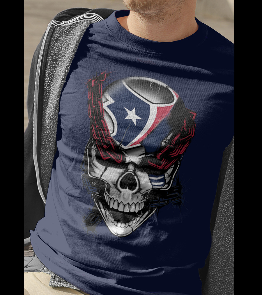 Houston Texans Skull With Chains T-Shirt