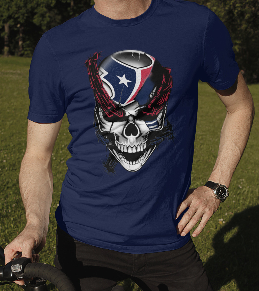 Houston Texans Skull With Chains T-Shirt