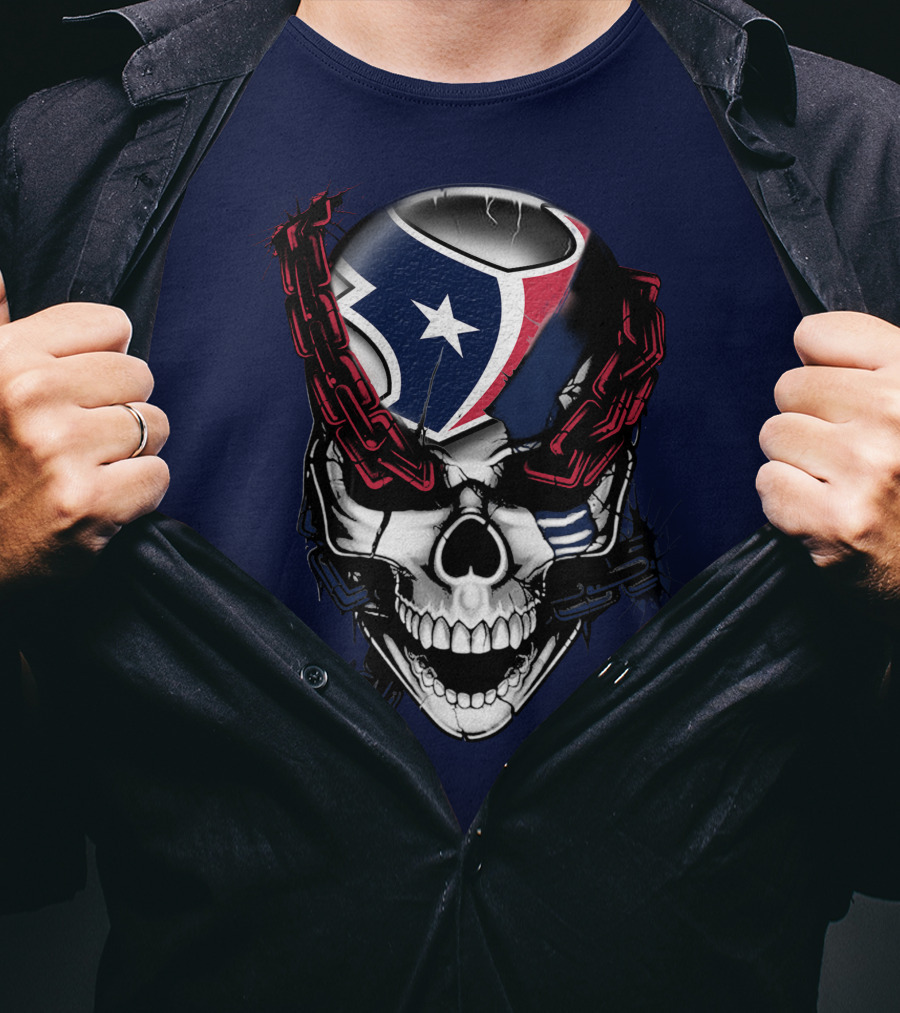 Houston Texans Skull With Chains T-Shirt