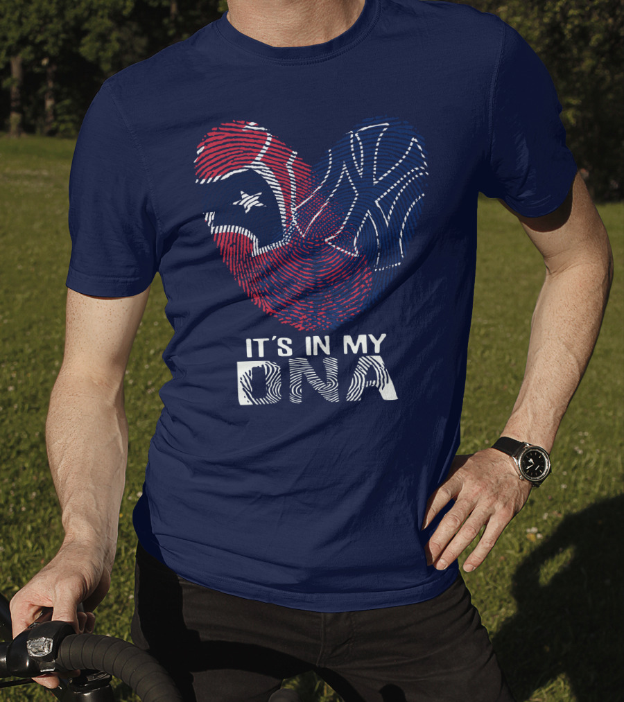 Houston Texans It's In My Dna Fingerprint Heart Yankees T-Shirt