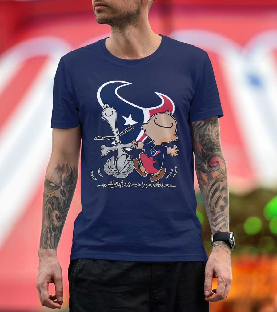 Houston Texans Snoopy And Friends Dance Vui Lòng Không Dùng Peanυts Này T-Shirt