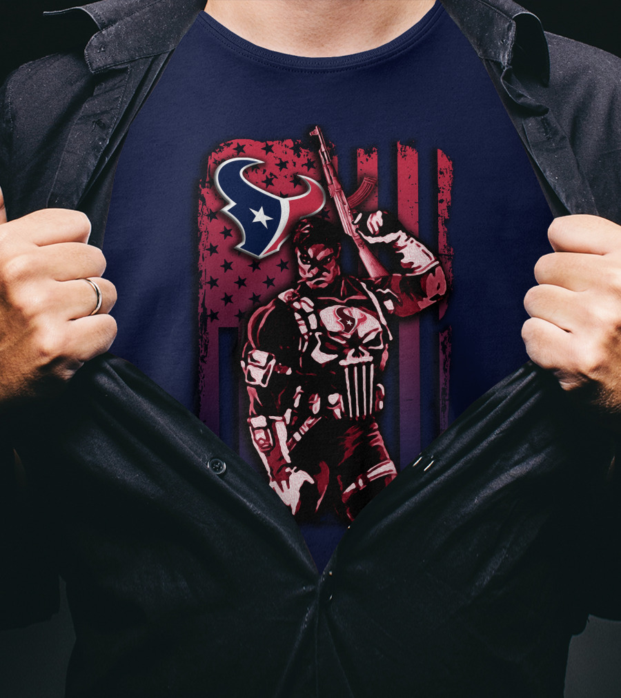 Houston Texans Marvel Punisher Star-Spangled Hero T-Shirt