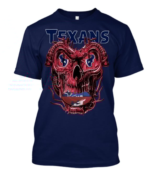 Texans Dragonskull Football Face T-Shirt