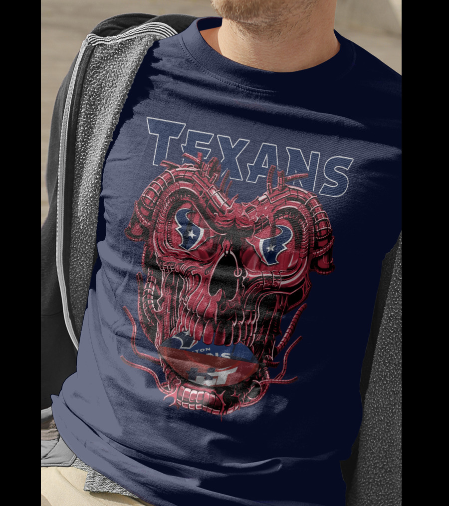 Texans Dragonskull Football Face T-Shirt