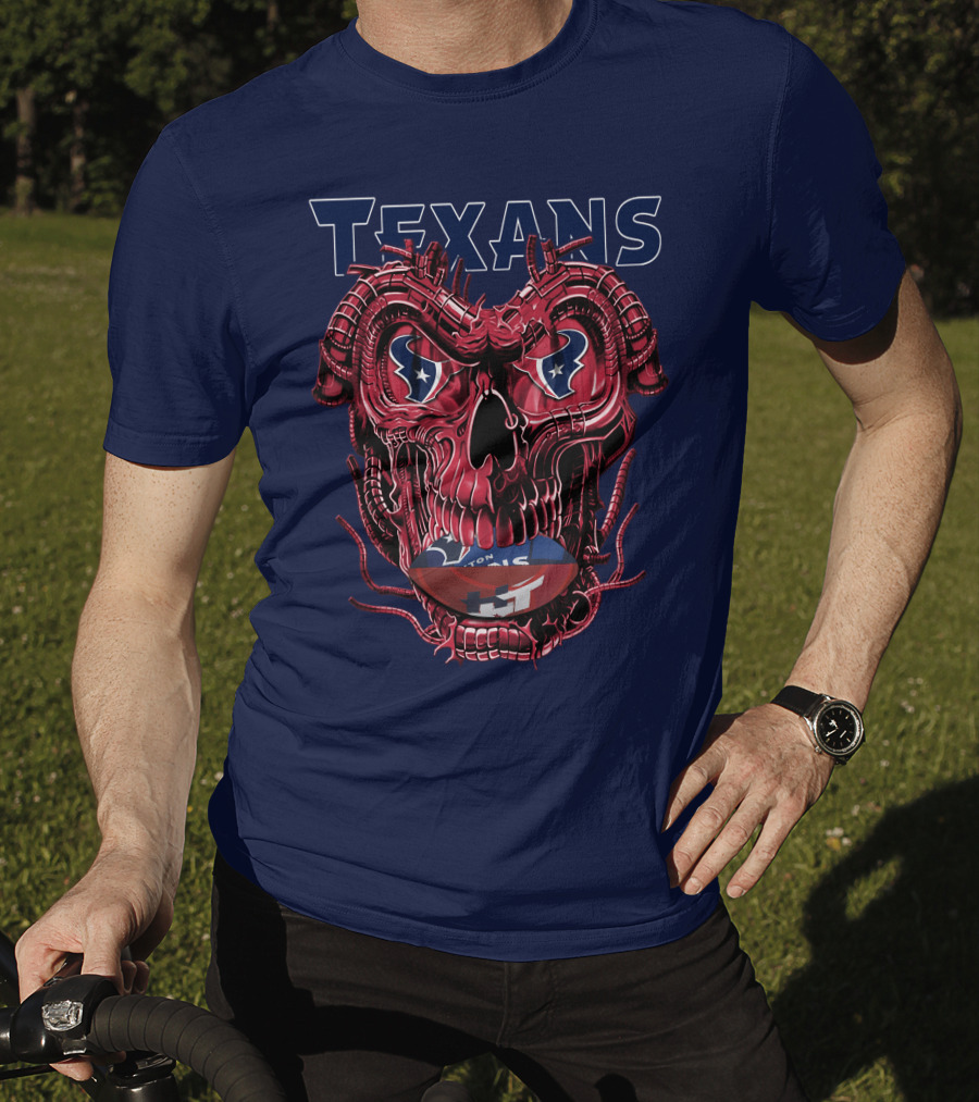 Texans Dragonskull Football Face T-Shirt