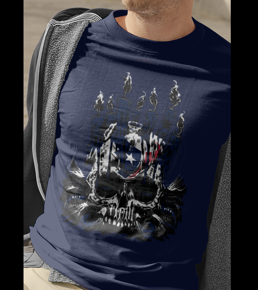 Houston Texans 31 Skull With Flames And Lone Star Flag Theme T-Shirt