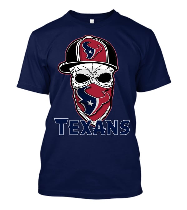 Houston Texans Skull Hat T-Shirt