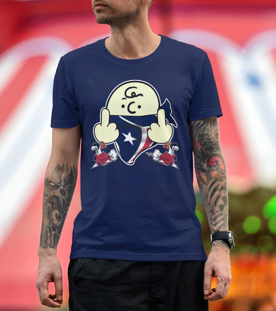 Houston Texans Snoopy Middle Finger T-Shirt