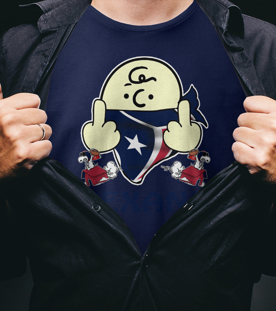 Houston Texans Snoopy Middle Finger T-Shirt