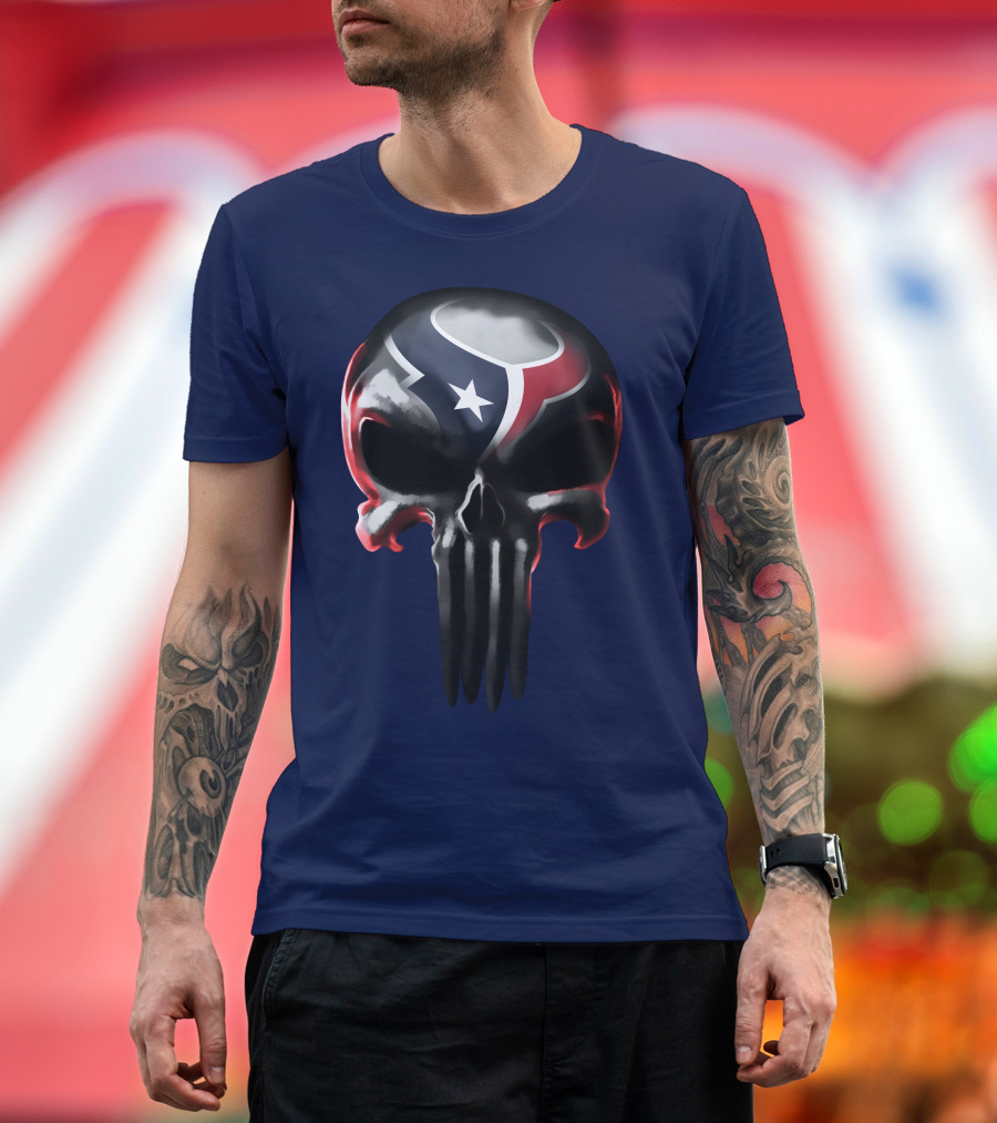 Houston Texans Punisher Skull T-Shirt