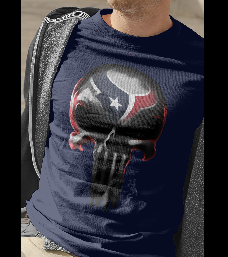 Houston Texans Punisher Skull T-Shirt