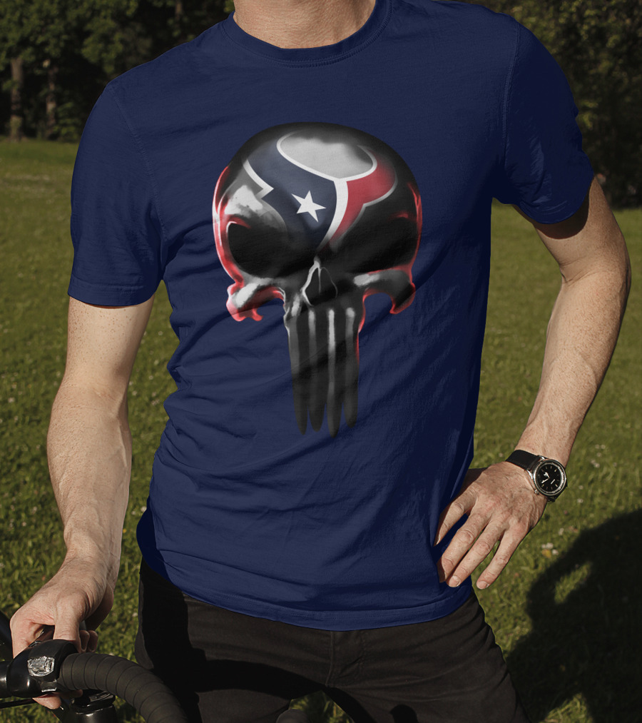 Houston Texans Punisher Skull T-Shirt