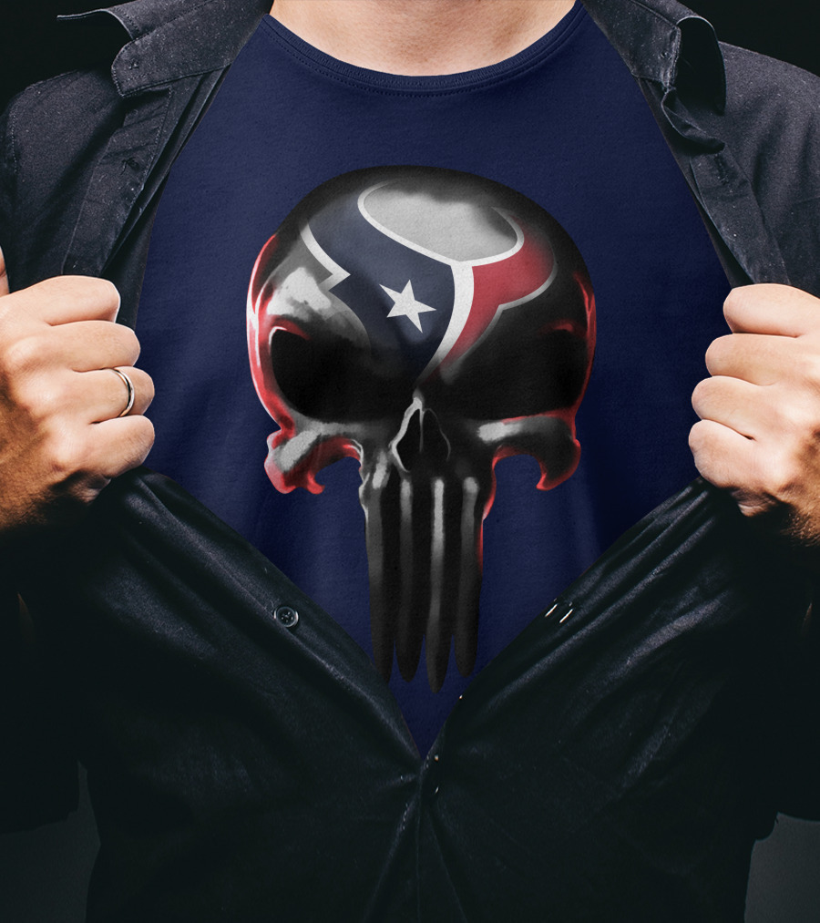 Houston Texans Punisher Skull T-Shirt