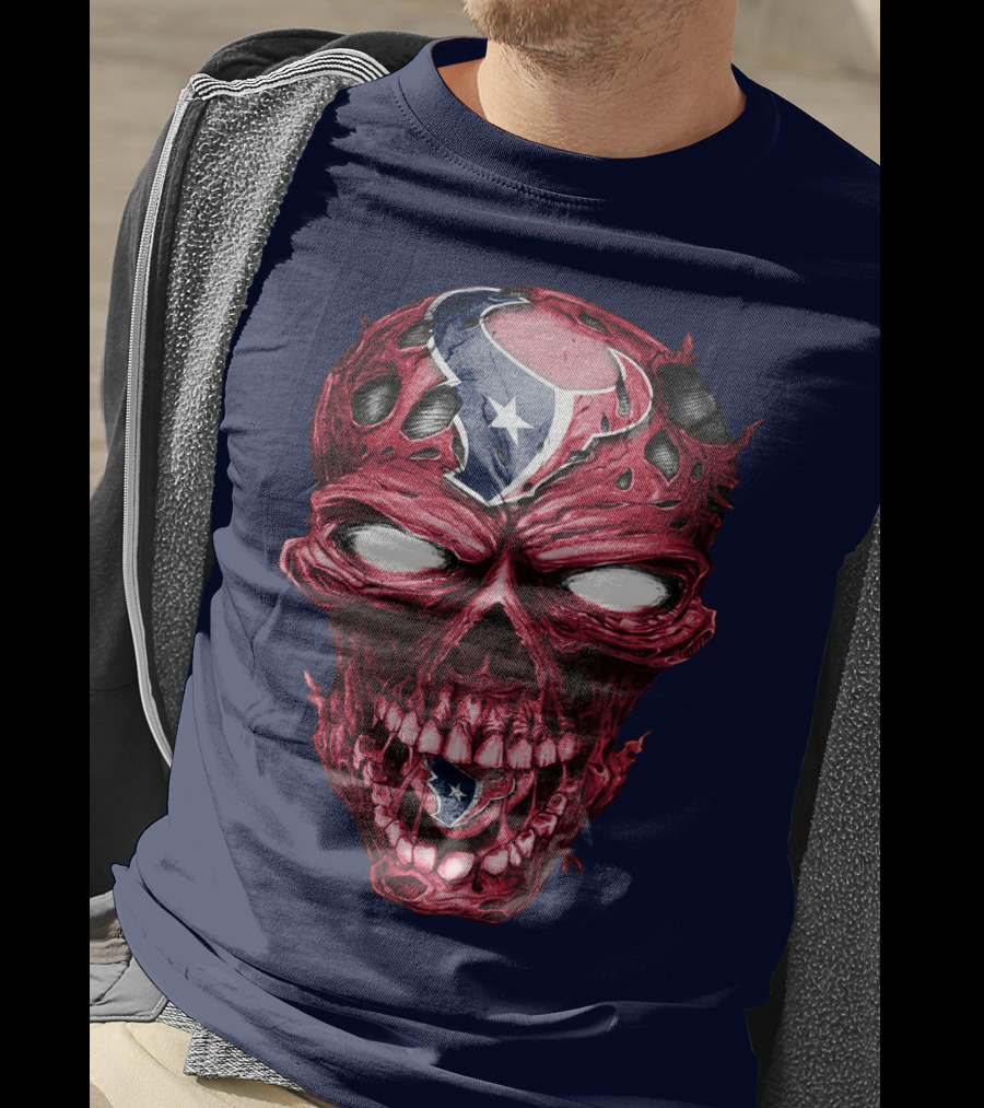 Skull Houston Texans Logo Horror T-Shirt