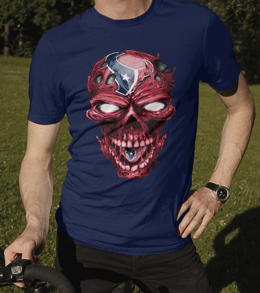 Skull Houston Texans Logo Horror T-Shirt