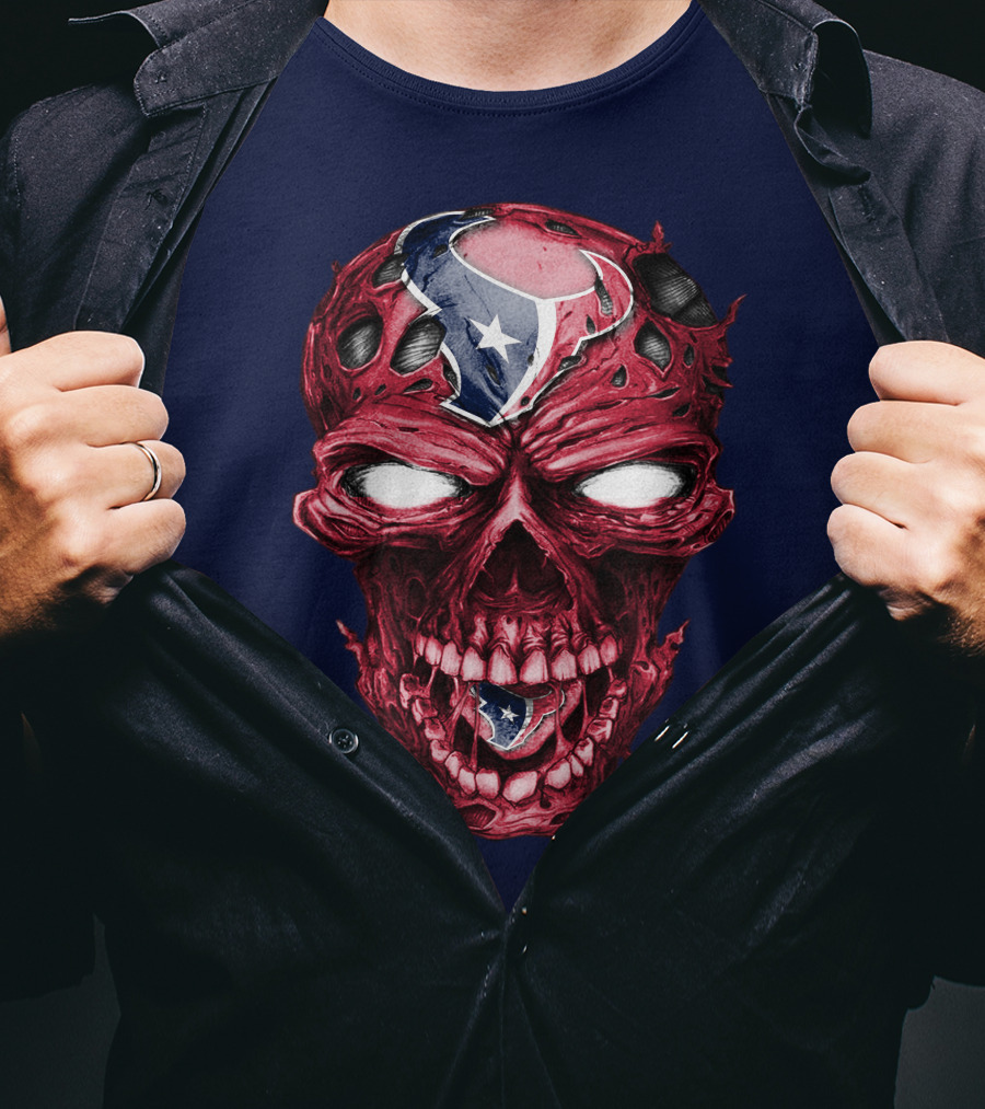 Skull Houston Texans Logo Horror T-Shirt