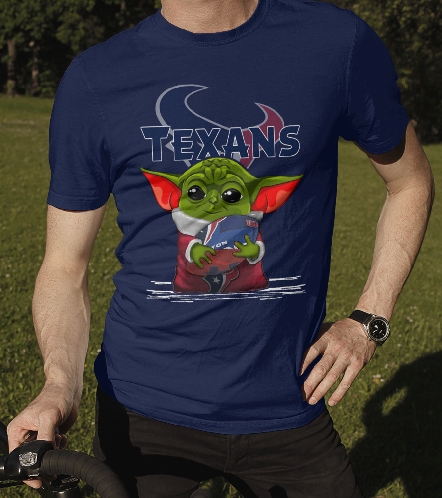 Texans Yoda Holding Football Houston NFL T-Shirt