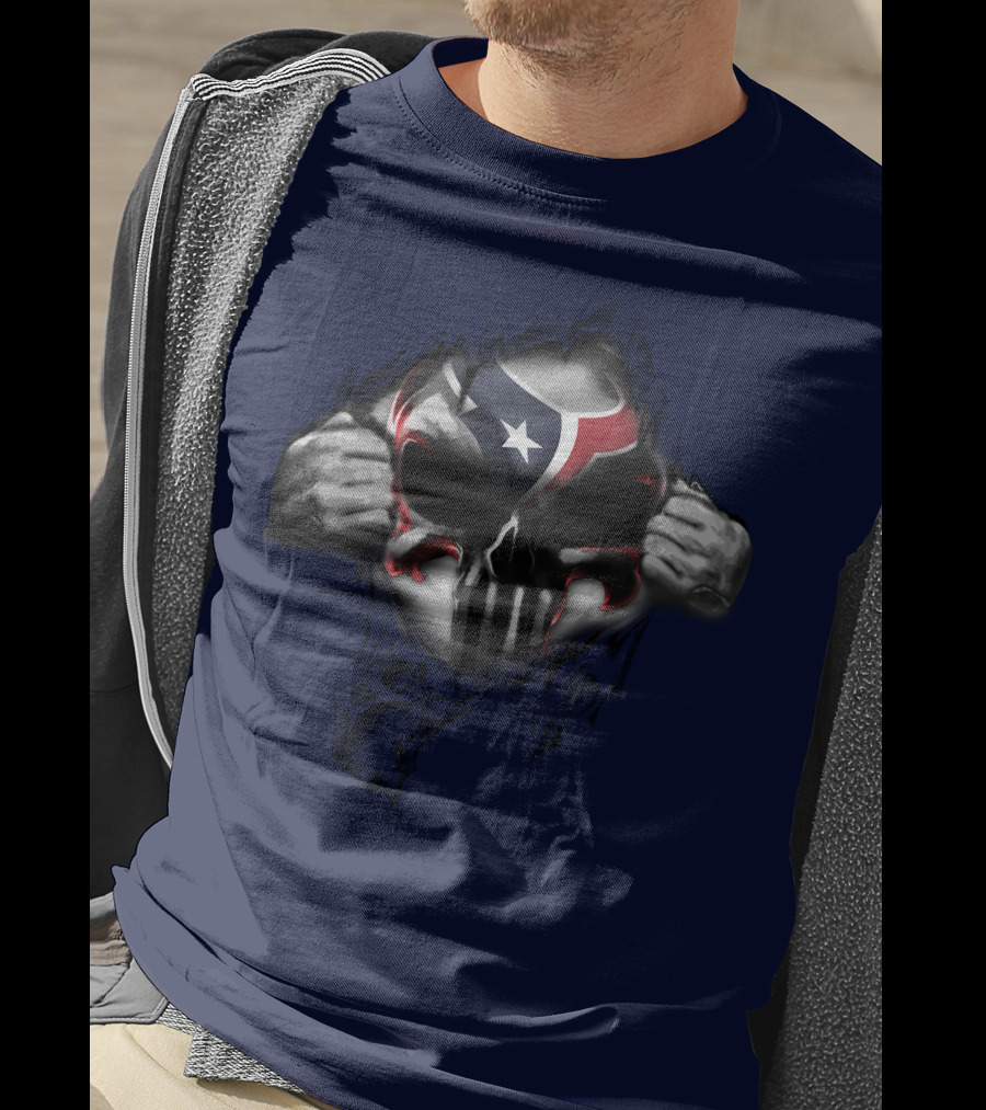 Houston Texans 67 Skull Texas Flag T-Shirt