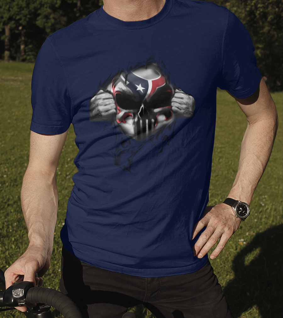 Houston Texans 67 Skull Texas Flag T-Shirt