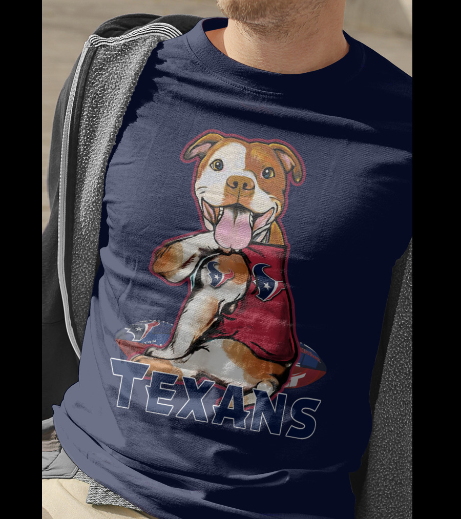 Pittbull Texans Football Icon With Houston Spirit T-Shirt