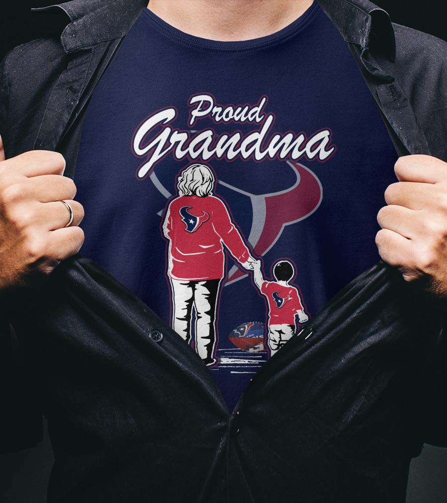 Proud Grandma Houston Texans Fan Family Football T-Shirt