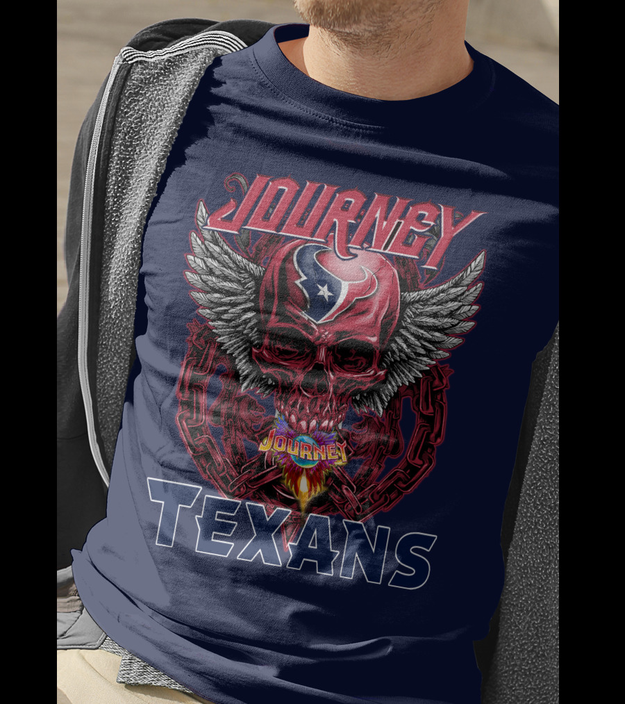 Journey Texans Skull Wings Nfl Fusion T-Shirt