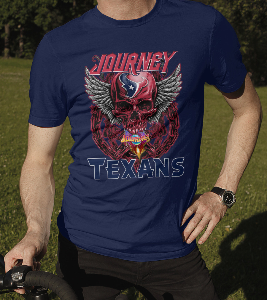 Journey Texans Skull Wings Nfl Fusion T-Shirt