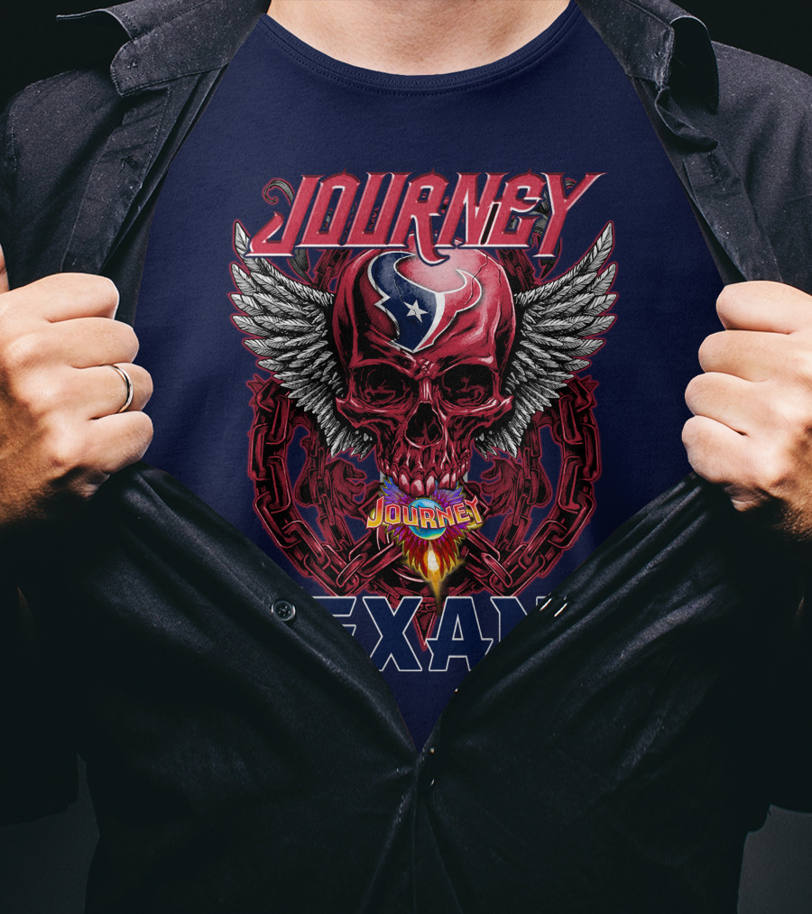 Journey Texans Skull Wings Nfl Fusion T-Shirt