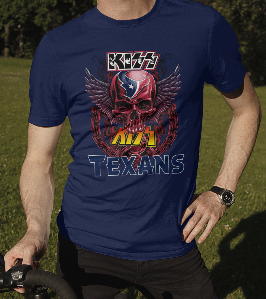 KISS Houston Texans Skull Wings T-Shirt