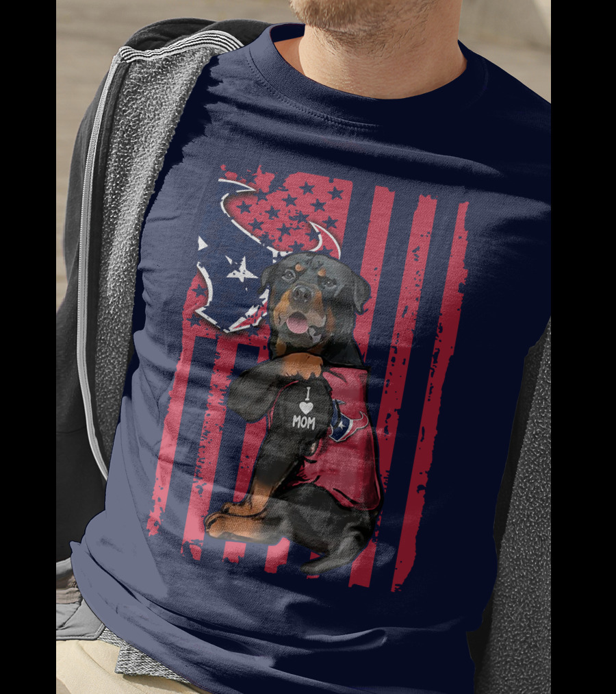 Rottweiler I Love Mom Houston Texans T-Shirt