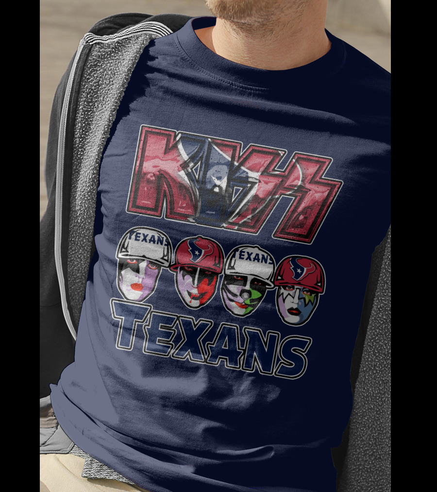 Kiss Texans Band Face Paint NFL T-Shirt