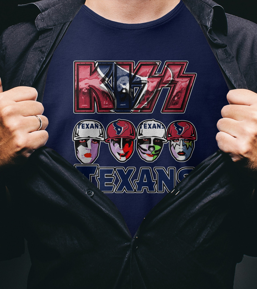 Kiss Texans Band Face Paint NFL T-Shirt